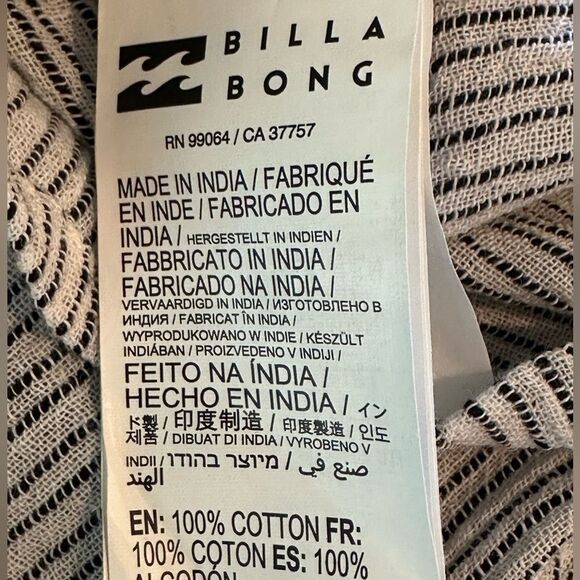 Billabong Women's Blue Skies Striped Cover Up Dress New! - Picture 11 of 11